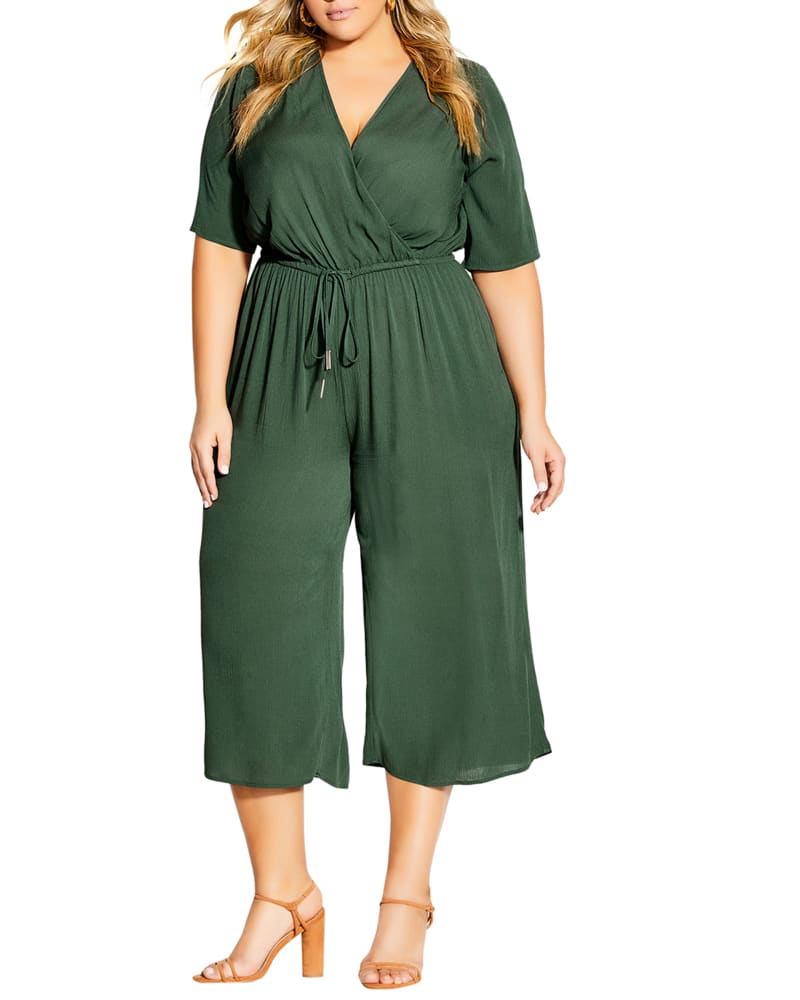 Plus size model wearing Dellyn Tropical Jumpsuit by City Chic | Dia&Co | dia_product_style_image_id:200412